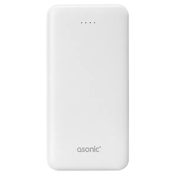 ED259   Asonic AS-P10 10000mAh Micro+Type-C+USB Beyaz Taşınabilir Pil Şarj Cihazı Powerbank