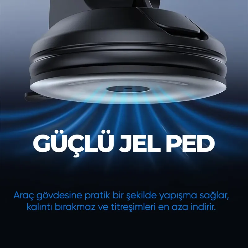 Woyax Kablosuz Şarjlı Vantuzlu Araç İçi Telefon Tutucu 15W -Vakumlu Akrobat Araba Telefon Tutacağı